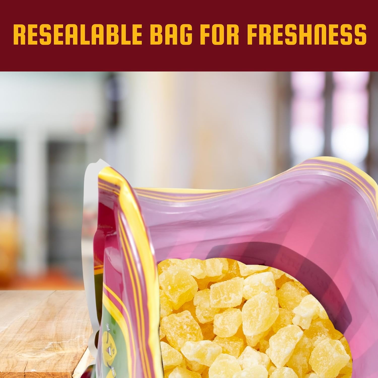 We Got Nuts Dried Pineapple Chunks for Yogurt and Baking, Kosher, 5 lb, 80 oz, Resealable Pouch