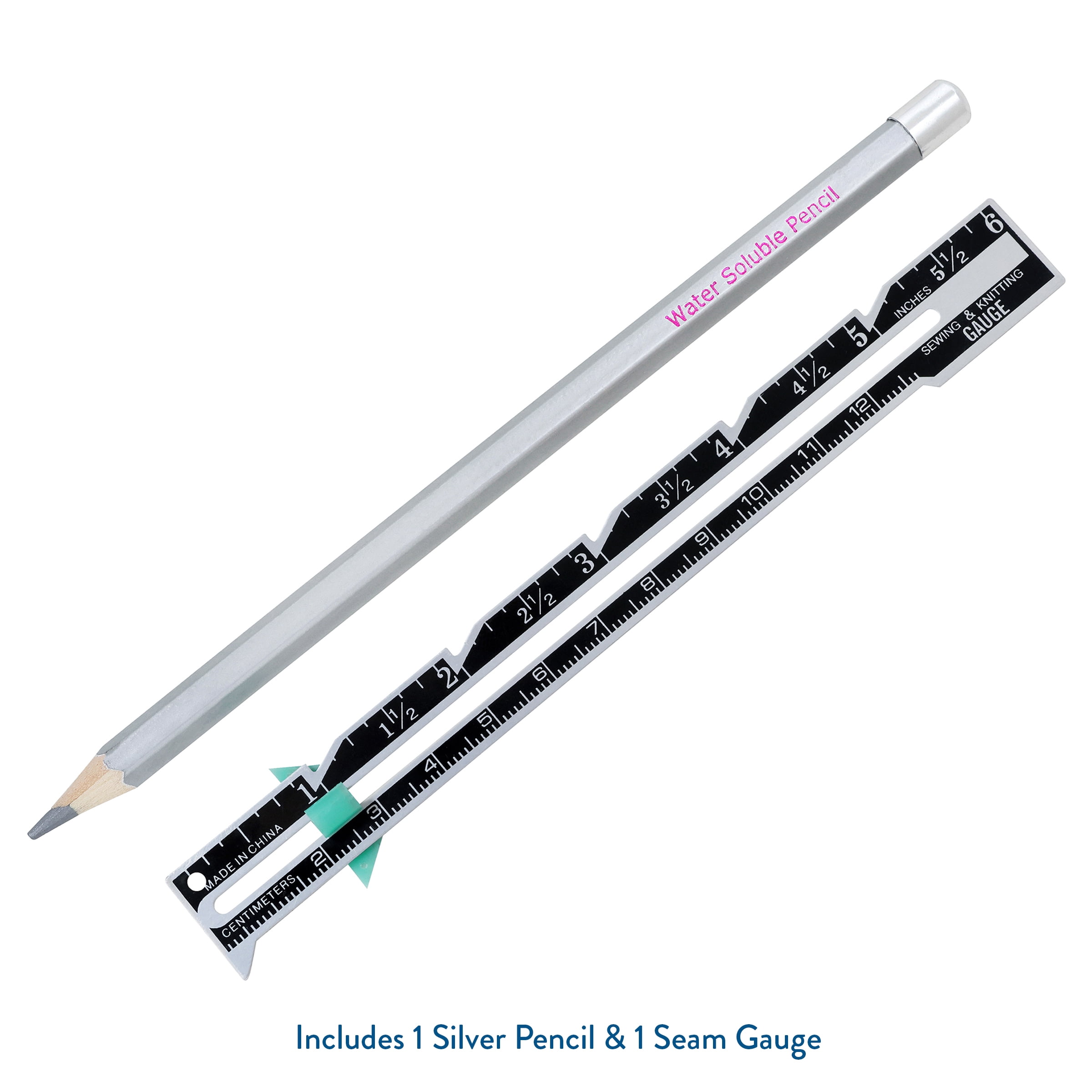Hello Hobby 6-Inch Sewing Gauge and Fabric Marking Pencil Set