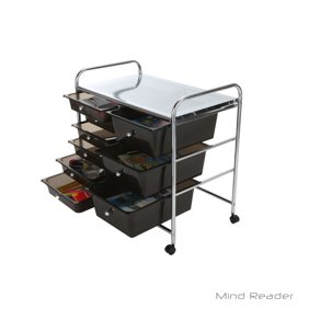 Mind Reader Storage Drawer Rolling Utility Cart 3 Drawer