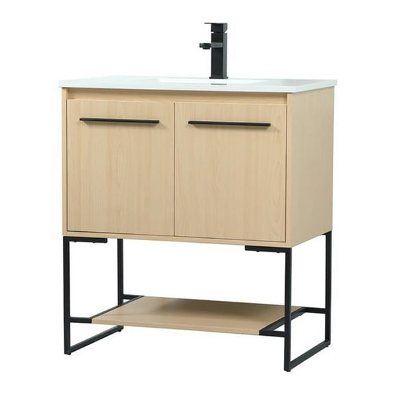 30 inch single bathroom vanity in maple