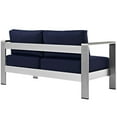 thumbnail image 3 of Silver Navy Shore Outdoor Patio Aluminum Loveseat, 3 of 4