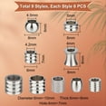thumbnail image 3 of 54Pcs 9 Style Stainless Steel Large Hole Beads Column Rondelle Hair Beard Beads Metal Braiding Beads Viking Hair Beads Braid Hair Loose Spacer Beads for Men and Women Jewelry Making, 3 of 6