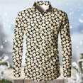 thumbnail image 2 of Long Sleeve Shirts for Men Casual 3D Floral Print Comfortable Button Down Lapel Blouses Loose Fall Lightweight Mens Dress Shirts Yellow S, 2 of 3
