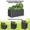thumbnail image 3 of Bingirl 2 - Piece 6x3x2FT Galvanized Raised Garden Beds - Open Base Design, Safety Edge Included, with Glove and 8 Corner Braces, Support Poles, Gray Planter Boxes, 3 of 9