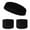 Black, variant on COUVER Athletic Sports Sweatbands Set (Headband & 2pcs Wristbands), Blue / White / Red, One Size