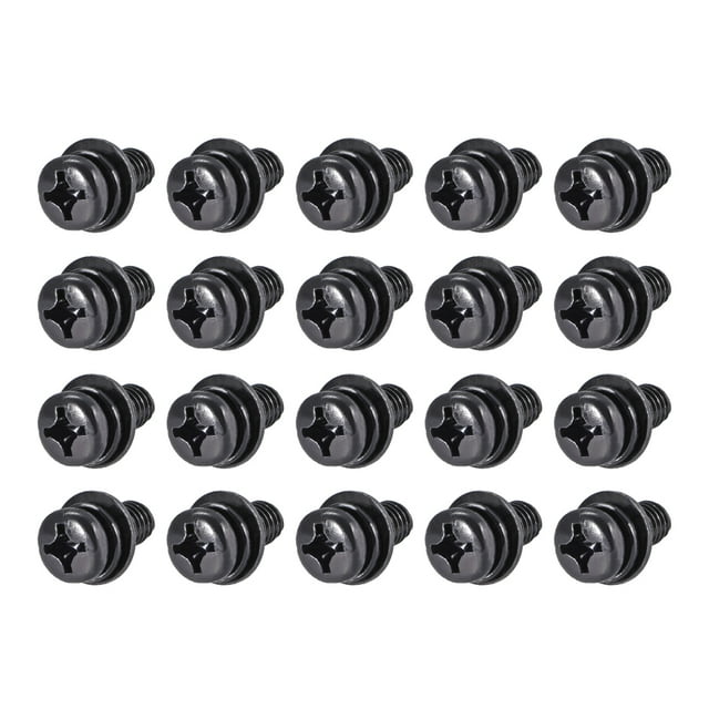 Unique Bargains M6x14mm Vis de Machine à Casserole en Acier au Carbone Phillips Ressort Rondelle Simple 20 Pcs