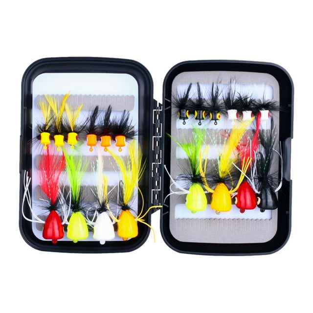 20x Señuelos de Pesca con Mosca Sunnimix Herramientas con Ganchos para Perca Lubina Pez Luna