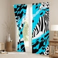 thumbnail image 3 of Homewish Chic Zebra Leopard Print Curtains Pack of 2 (42x84 Each), Blue Wateroclor Art Curtains Blackout, Modern Fashion Abstract Bedroom Curtains, Window Curtains Home Decor, 3 of 6