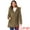 Khaki, variant on Unique Bargains Women Windproof Winter Parka Puffer Coat with Faux Fur Hood XL Dark Red