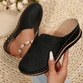thumbnail image 6 of HTHLVMD Women's Embossed Mules, Closed Toe Slip On Shoes, Home Casual Shoes, Retro Leather Shoes, Closed Toe Clogs for Women Slip-On Mules: Comfortable Women's Mule & Clog, Black 5.5, 6 of 6