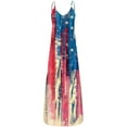 thumbnail image 3 of SMihono Robe Maxi Bohème d'Été pour Femmes Grande Taille Décontractée Jour de l'Indépendance Col Rond Poches Sans Manches Longue Robe de Plage, 3 of 4