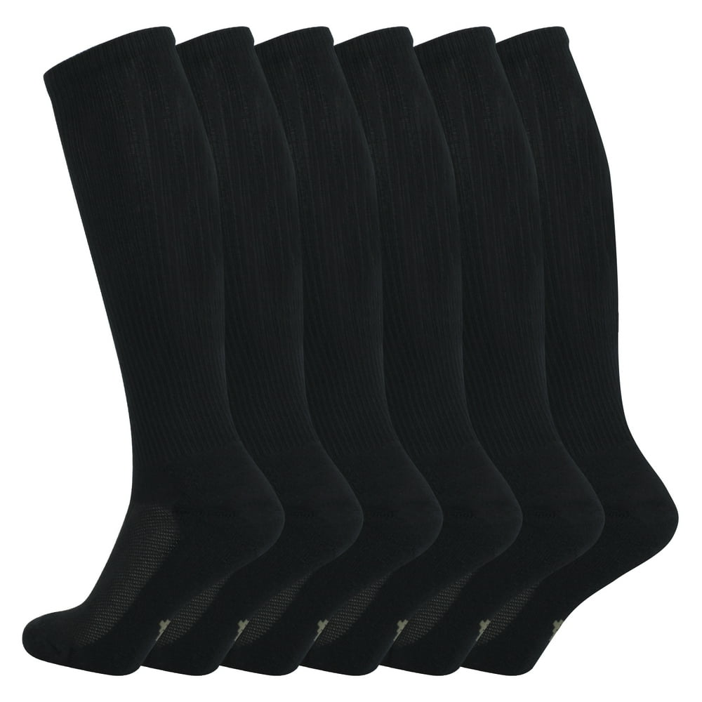 +MD 6 Pairs 8-15 mmHg Compression Socks Moisture Wicking Bamboo Knee ...