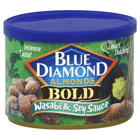 Blue , Almonds, Bold Wasabi & Soy, 6 ounce Can (3 Pack)