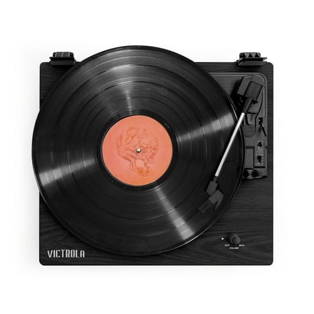 Victrola Montauk Bluetooth Record Player with 3 speed Turntable and Bookshelf Speakers - Black