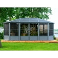 thumbnail image 1 of Gazebo Penguin Florence Solarium toit en métal 12 ft. x 18 ft. en Gris, 1 of 9