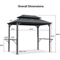 thumbnail image 4 of PURPLE LEAF 6' X 9' Hardtop Grill Gazebo BBQ Shelter Gazebo Canopy with Double Galvanized Steel Roof for Patio, Backyard, and Deck, 4 of 8