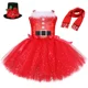 thumbnail image 4 of Vestido de tutú rojo brillante de Papá Noel, disfraz navideño para niñas, vestido de princesa con lentejuelas brillantes, vestido de fiesta de Navidad para niños, vestido de baile de Año Nuevo, 4 of 5