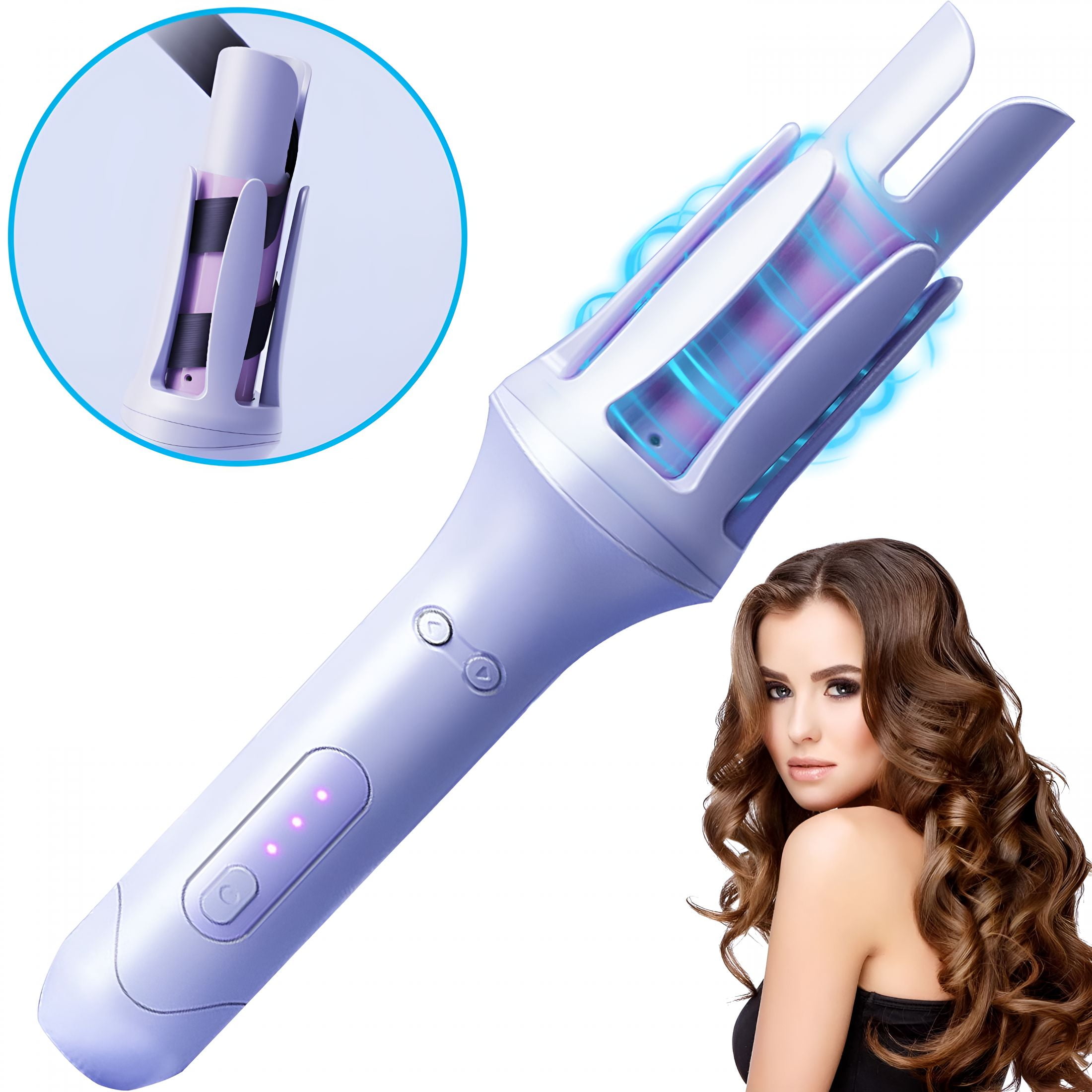 CkeyiN 32mm Flat-Tube Curling Iron, 2-Speed Temperature-Controlled