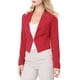 thumbnail image 1 of Blazer de oficina para mujer sin cuello, traje casual de negocios, blazer corto XS rojo, 1 of 8