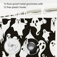 thumbnail image 6 of Halloween Ghost Shower Curtain Halloween Spooky Bathroom Curtain Cute Funny Cartoon Ghosts Icons Black and White Decor Washable Durable Fabric Bathroom Curtains 72x72 in, 6 of 6