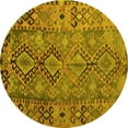 thumbnail image 1 of Ahgly Company Machine Washable Indoor Round Southwestern Yellow Country Area Rugs, 7' Round, 1 of 4
