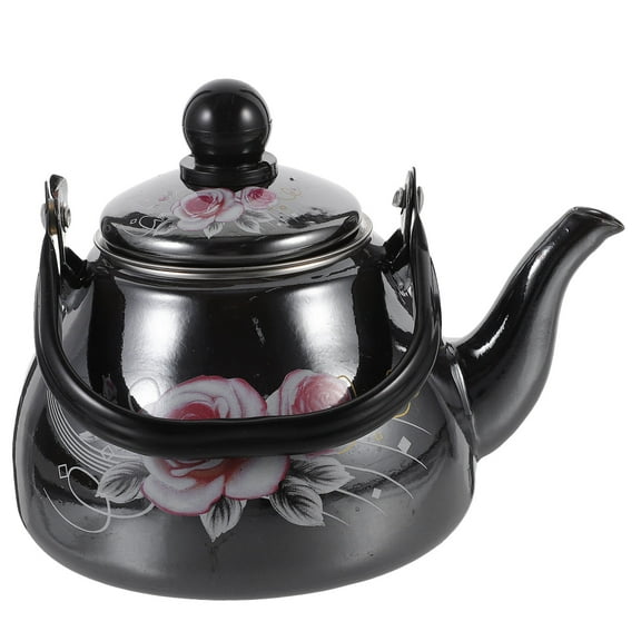 HONMEET Vintage Multi-Color Enamel Tea Kettle with Easy Pour Spout, Comfortable Handle, and Stylish Kitchen Accessory