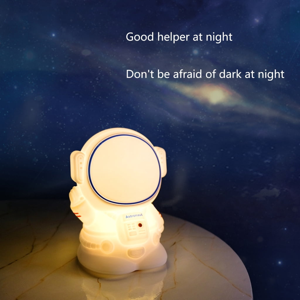 Cute Spaceman LED Night Light Nursery Silicone Astronaut Lamps Desktop Decoration Light Birthday Gift for Baby Toddler