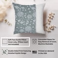 thumbnail image 2 of Ethan Taylor Botanical Throw Pillow Soft Cushion Cover 'William Morris Botanical Pattern IV Botanicals Cottagecore' Classic Pattern Decorative Square Accent Pillow Case, 18x18 Inches, Blue, Gray, 2 of 5