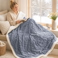 thumbnail image 5 of Cozy Double Layer Throw Blanket for Warmth Comfort Living Room Bedroom Machine Washable Soft Lightweight Couch Blanket All Season, 5 of 8