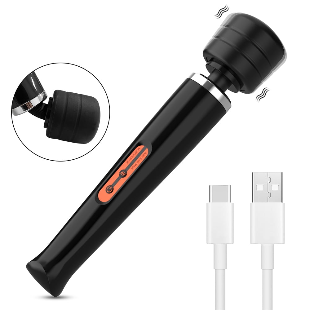 XBONP 10 Speeds Wired Powerful Handheld Electric Massager, Strong Vibrations Personal Back Massage for Sports Recovery, Muscle Aches, Body Pain, Black