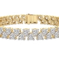 thumbnail image 3 of Lab Grown Diamond IGI Certified 14K Yellow Gold Tennis Bracelet For Women 15 Carat | Isidora Round Double Row Lab Diamond Tennis Bracelet | FG-VS1-VS2 Quality, 3 of 6