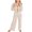Beige, variant on XWSHYW Womens Jumpsuits Fashion Long Sleeve Solid Color Romper Leisure Loose Fit Comfort Waist Long Jumpsuits