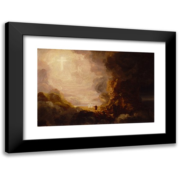 Thomas Cole 14x11 Black Modern Framed Museum Art Print Titled - The Pilgrim of the Cross at the End of His Journey (Study for Series, the Cross and the World) (ca. 1846-1848)