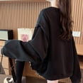 thumbnail image 5 of Sexlip Oversized Sweatshirt for Women Crewneck Long Sleeve Pullover Hoodies Tops Solid Color Fall Fashion Outfits Clothes Black M, 5 of 5