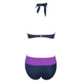 thumbnail image 6 of Dezsed Women's High Waisted Bikini Sets Tummy Control Swimsuits 2025 Two Piece Bathing Suits Color Block V Neck Swim Suits Purple S, 6 of 6