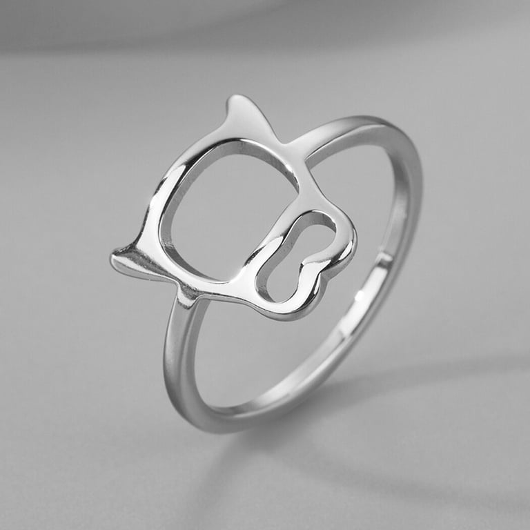 Stainless Steel Cow Rings For Women Men Bull Cartoon Jewelry Finger Cute Ring Bague Gift
