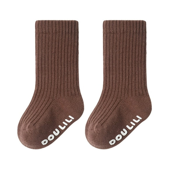 LNMQLPDBS Toddler Girl Socks Solid Color Vertical Stripes Ribbed Breathable Floor Socks with Grips Baby Socks 6-12 Months Soft Non-Slip Shorty Socks for Unisex Baby Toddler Athletic Socks