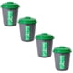 thumbnail image 1 of Bote para Basura Amplio RecyMedGreen 4 Pzs 32x42cm 22lts Polietileno Color Gris Tapa Verde. VentDepot MXRGM-004, 1 of 1