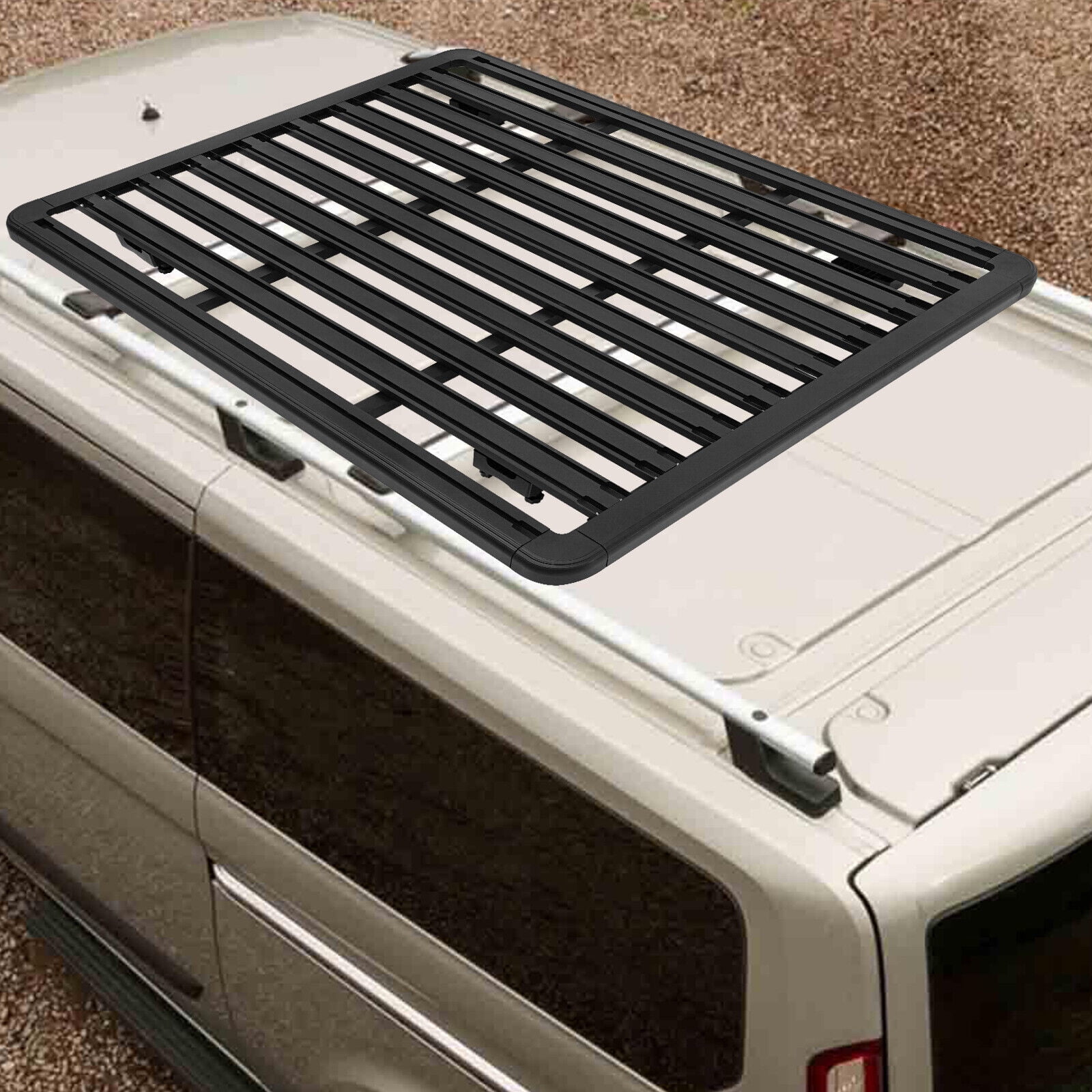 63" x 47.24" Aluminum Platform Flat Roof Rack, 440.92lbs Load Capacity, Universal Cargo Carrier for SUV TRUCK with Crossbars