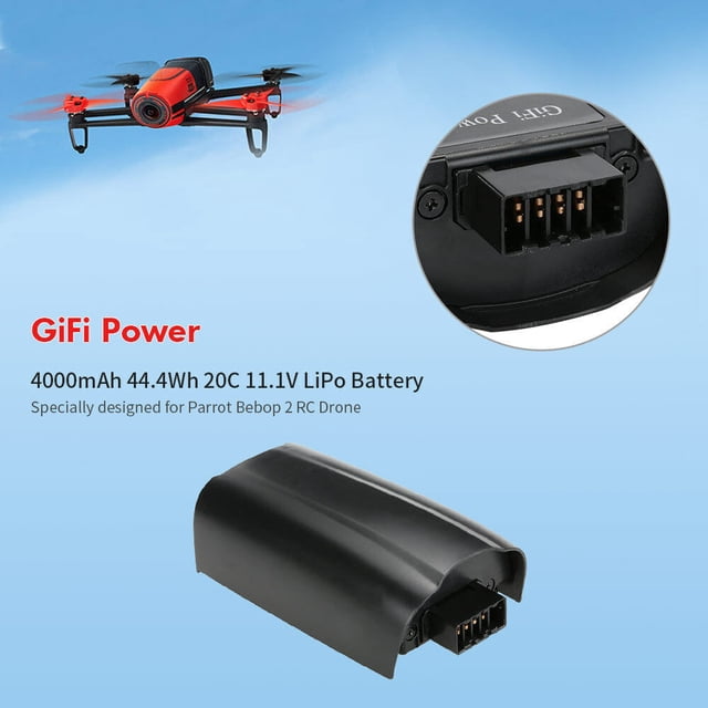 RYRDWP Clearance Parrot Bebop 2 Drone Batterie au Lithium 4000mAh – Bloc d'Alimentation de Rechange Haute Performance