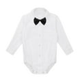 thumbnail image 3 of Sinleey Infant Baby Boys Christening Romper Bodysuit Birthday Wedding Dress Shirt Outfit White&Black 6-9 Months, 3 of 6