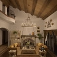 thumbnail image 5 of ACROMA  12-light Farmhouse Modern Wagon Wheel Chandelier Candle Dining Room Lighting - 34'' FrenchAsh, 5 of 5