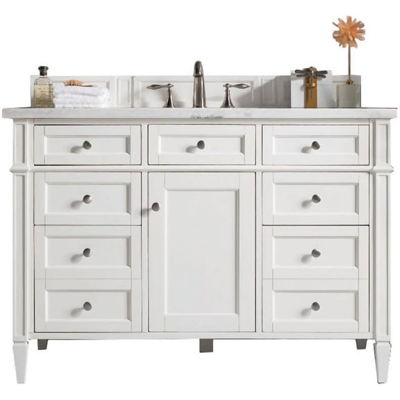 James Martin Vanities 655-V48-BW-3EJP Brittany 48" Free Standing Single Basin Poplar Wood