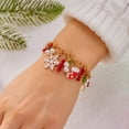 thumbnail image 3 of Faty-T Retro Christmas Bracelet with Santa Claus & Snowflake Charm - Candy Cane Beads, Year-Round Wearable Holiday Gift for Daily Use or Xmas Party, 3 of 11