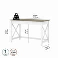 thumbnail image 5 of Bush Furniture Key West 48W Writing Desk in Pure White and Shiplap Gray, 5 of 6