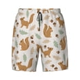 thumbnail image 4 of Lsque Mens Swim Trunks Squirrel And Leaves Pattern - Bathing Suit Compression Liner - Beach Swim Shorts Swimwear - (S-3XL) - Stretch Quick Dry -XX-Large, 4 of 9