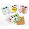 thumbnail image 2 of Inkdotpot Ensemble de 6 sous-Verres Faciles à Nettoyer 4-Zoll SquareCoasters Base en Cork-Réutilisable - Bébés Animaux, 2 of 8