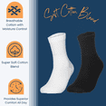 thumbnail image 4 of Special Essentials 6 Pairs Men's White and Black Cotton Diabetic Ankle Socks 9-11, 4 of 8
