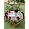 thumbnail image 3 of Outdoor Tablecloth with Umbrella Hole and Zipper, Black Christmas Round Table Cloth 60 Inch Waterproof Tablecloth, Snowman Snowflake Gifts Xmas Tree Picnic Table Cover for Patio Camping, 3 of 7
