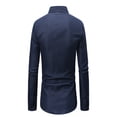 thumbnail image 5 of Camisa de hombre, camisa abotonada, camisa de verano, camisa azul de manga larga con lunares y solapa, ropa de calle para exteriores, moda informal, cómoda, S-5XL, 5 of 5